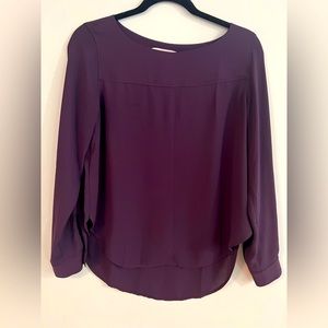 Women’s LOFT Long Sleeve Purple Blouse - Petite Small